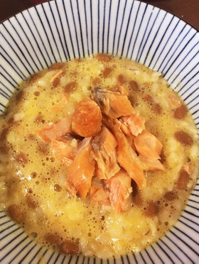 こども 朝ごはん 卵かけ納豆ごはん