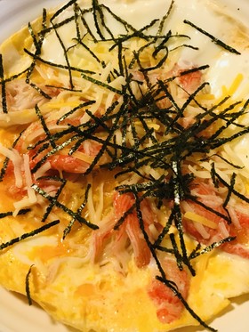 薄焼きカニ玉●カニカマ&チーズの玉子焼き