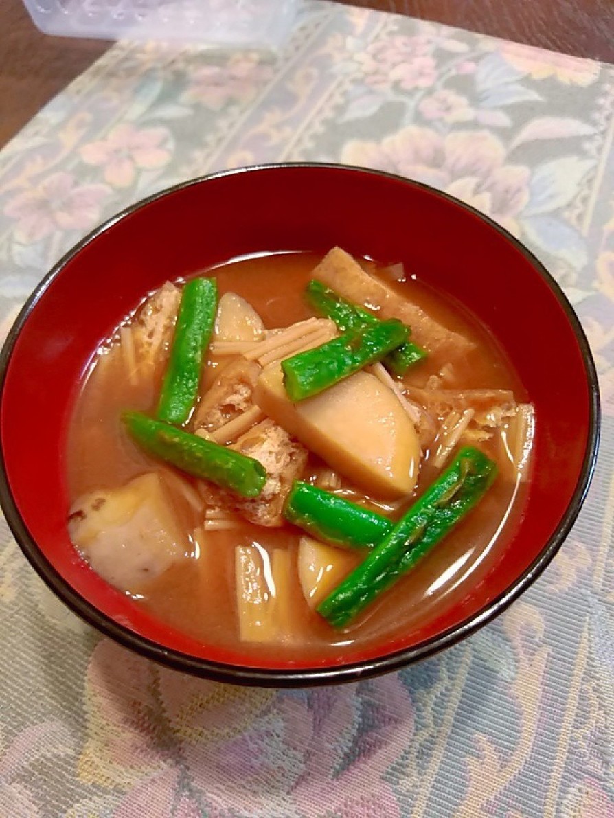 食べる味噌汁・5～里芋　えのき　油揚げ…の画像