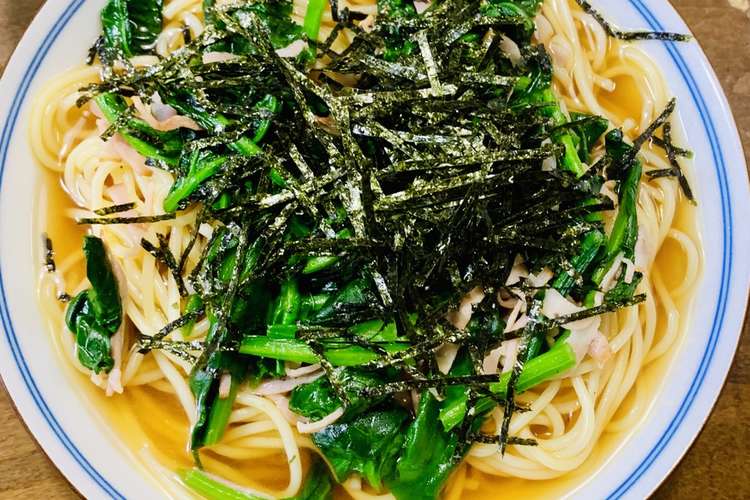 ほうれん草とベーコンの和風スープパスタ レシピ 作り方 By G R クックパッド 簡単おいしいみんなのレシピが366万品