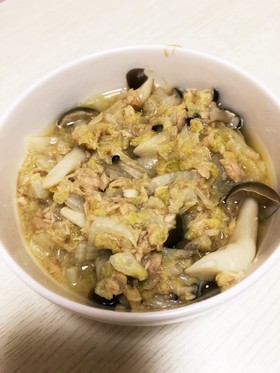 白菜とツナとしめじのだし煮