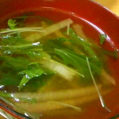 大根と水菜のスープの写真