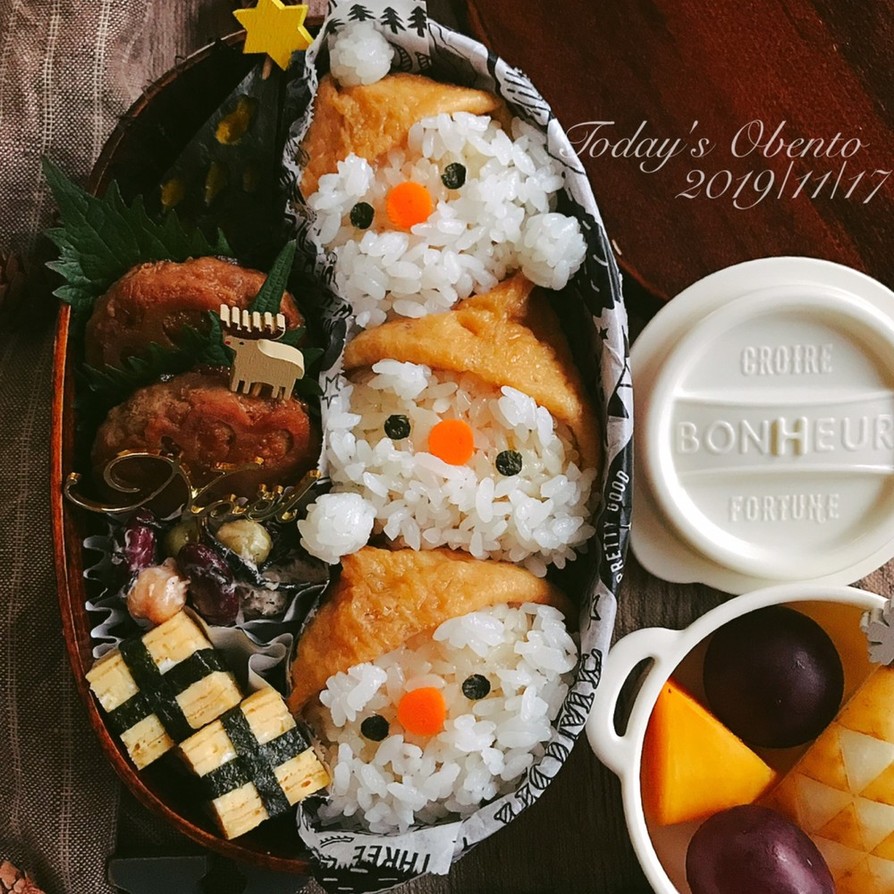 サンタいなり★クリスマスキャラ弁 お弁当の画像