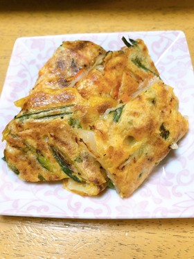 ホットプレートでキムチチヂミ