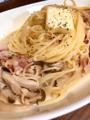 サクッとできるきのこ沢山クリーミーパスタの写真