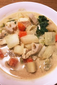 タップリ野菜の豆乳味噌スープ