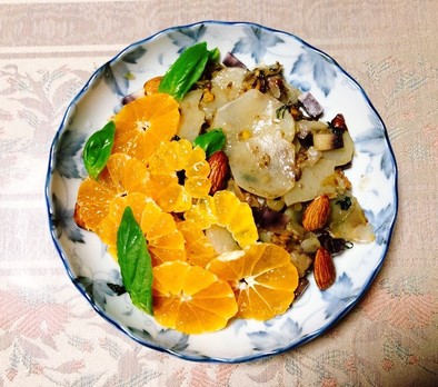 菊芋とオレンジの温サラダの写真