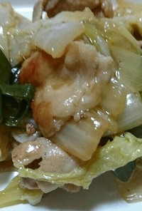 豚バラ肉と白菜とねぎの中華あんかけ炒め