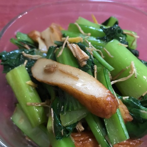 小松菜と干しエノキの炒め物