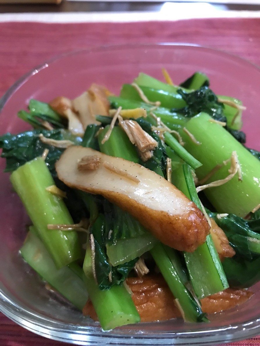 小松菜と干しエノキの炒め物の画像