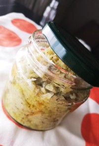 ブロッコリー茎&乾燥バジルでパスタソース