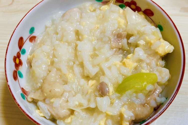 鍋キューブで簡単 生姜が香る鶏雑炊 レシピ 作り方 By クックgmh5 クックパッド 簡単おいしいみんなのレシピが352万品