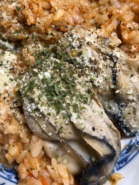牡蠣とトマトのリゾット