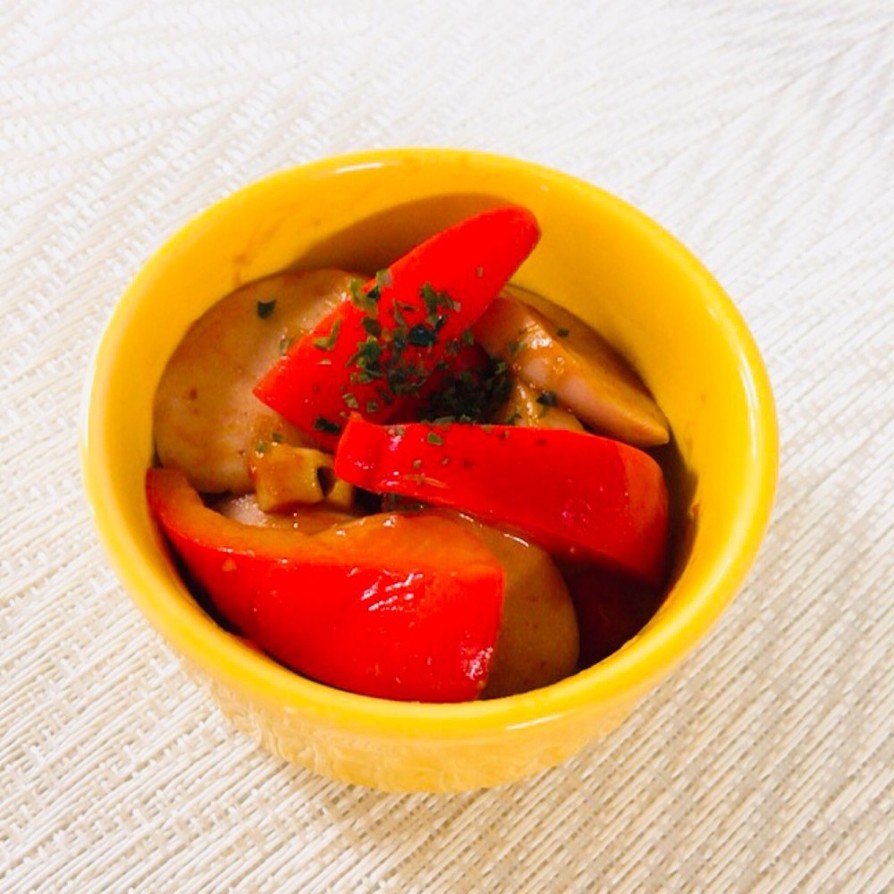 パプリカと魚肉ソーセージのイタリアン炒めの画像