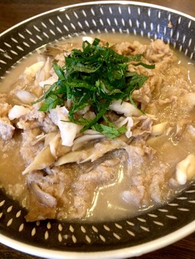豚しゃぶしゃぶ肉と舞茸のみぞれ煮♪レンジ