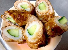 お弁当のおかずにも!肉巻きちくわ*