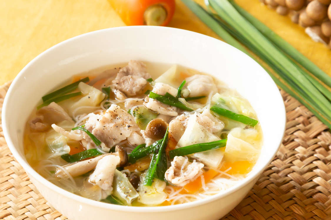 電子レンジで簡単 野菜たっぷり汁ビーフン レシピ 作り方 By ケンミン食品 公式 クックパッド 簡単おいしいみんなのレシピが379万品