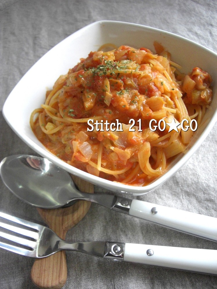 鍋1つで❤野菜たっぷりトマトミルクパスタの画像