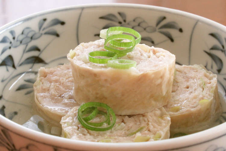 鶏ひき肉の湯葉包み蒸し 白だしあんかけ レシピ 作り方 By ﾋﾟｰさんのﾟｰﾟﾟ クックパッド