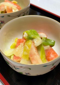 分葱とカニカマの辛子酢味噌和え(ぬた)