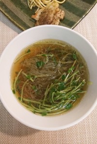 豆苗と春雨スープ