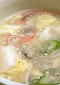 トロトロ～♪カニカマ豆腐卵スープ