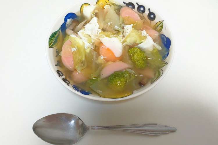 具だくさんの超簡単スープ レシピ 作り方 By くるみんのお料理日記 クックパッド 簡単おいしいみんなのレシピが355万品