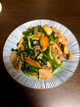 残り物でスタミナ炒め^_^♡ニラ豚肉