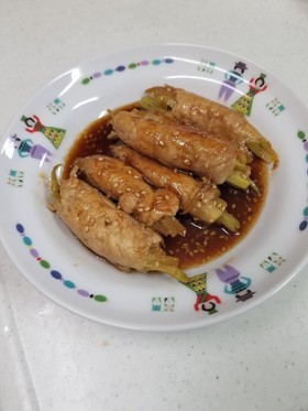 ブロッコリーの茎肉巻き♡