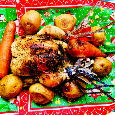 スタッフドチキン 丸鶏焼 クリスマスの写真