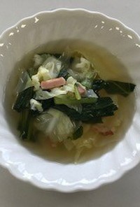 小松菜とキャベツのスープ