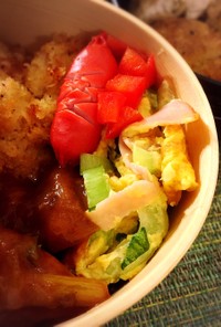 青梗菜とハムと卵の炒め物