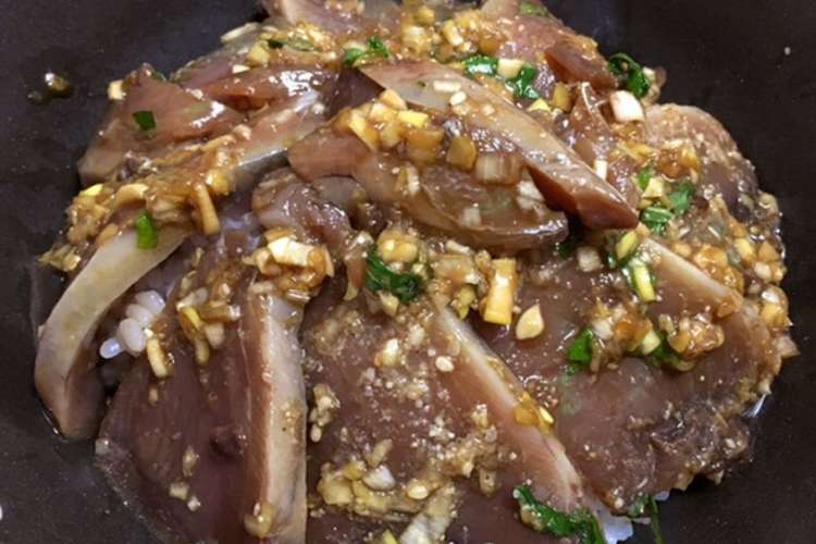 生カツオのネギニンニク醤油漬け丼 レシピ 作り方 By イワレンゲ クックパッド 簡単おいしいみんなのレシピが352万品