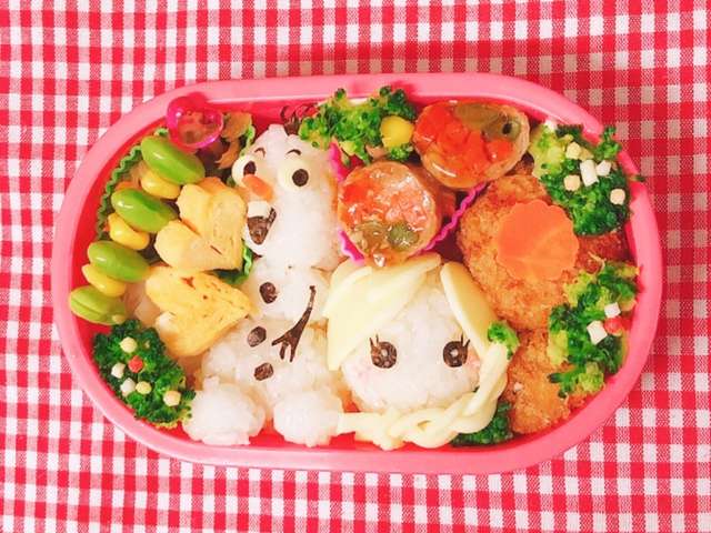 アナ雪 エルサとオラフ キャラ弁 デコ弁 レシピ 作り方 By もこにゃん