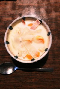 白菜と豆の温か豆乳スープ★☆