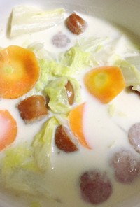 簡単＊ほっとする味白菜のミルク味噌スープ