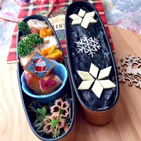 雪の結晶 クリスマス 中学生弁当 詰め方