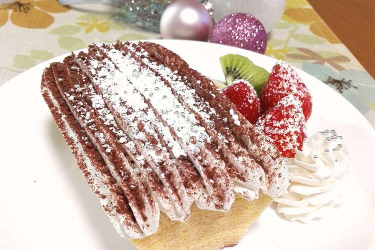 クリスマス 10分で簡単切り株ケーキ レシピ 作り方 By ゆうねっと クックパッド