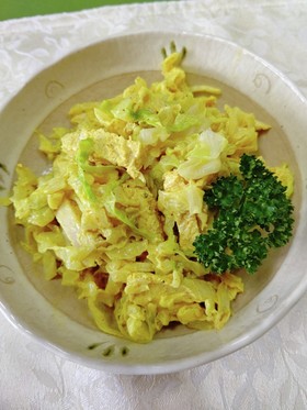 ささ身とキャベツのマヨカレー風味サラダ