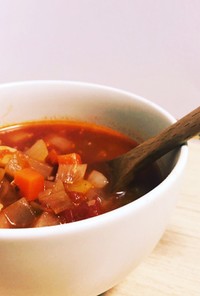 冬野菜とトマトのひよこ豆味噌ソープ