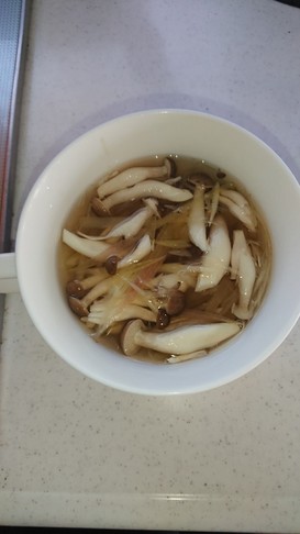 糖尿食ミョウガとしめじのすまし汁