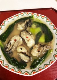 牡蠣とチンゲンサイのスープ