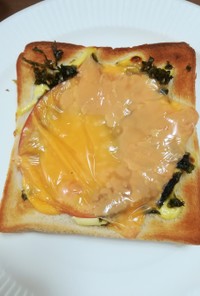 簡単☆朝トースト：韓国海苔とハムチーズ