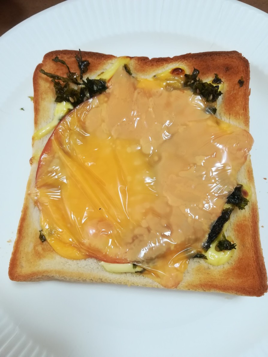 簡単☆朝トースト：韓国海苔とハムチーズの画像