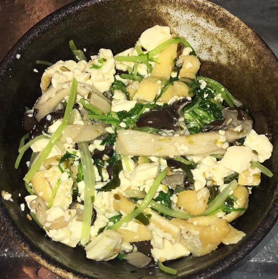 豆腐と水菜の塩鰹ポン酢サラダの画像