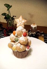 雪降るプチシュー☆クリスマスケーキ