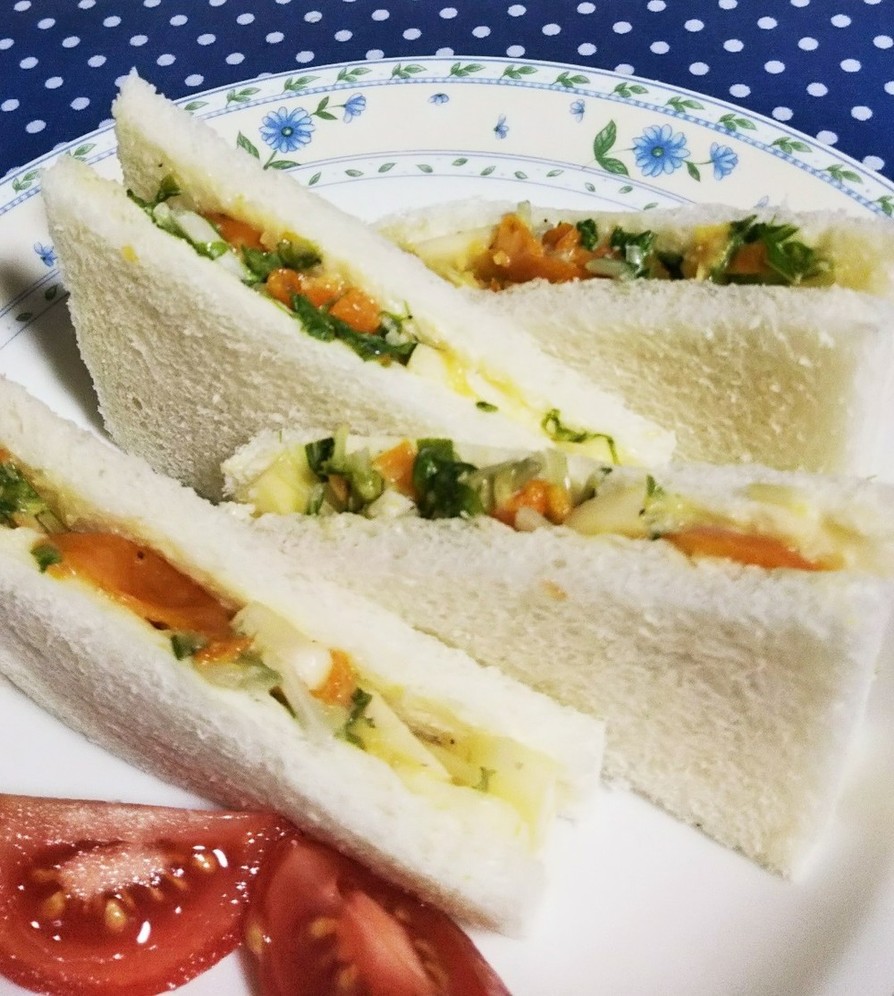 ☆金柑マーマレードと水菜☆のサンドイッチの画像