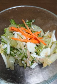 セロリと水菜のツナサラダ