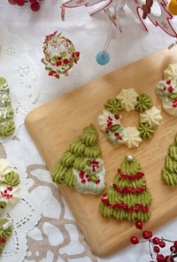 クリスマスツリー&リースのクッキー