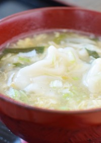 ～簡単～ニラ玉水餃子の中華スープ